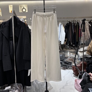 长裤 加厚糯米裤 5552 女2025新款 休闲运动风高腰抽绳宽松加绒阔腿裤