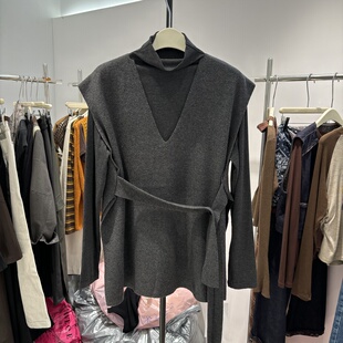 2025秋季新款866时尚百搭高领无袖针织马甲女宽松显瘦坎肩上衣潮