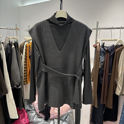 2025秋季新款866时尚百搭高领无袖针织马甲女宽松显瘦坎肩上衣潮