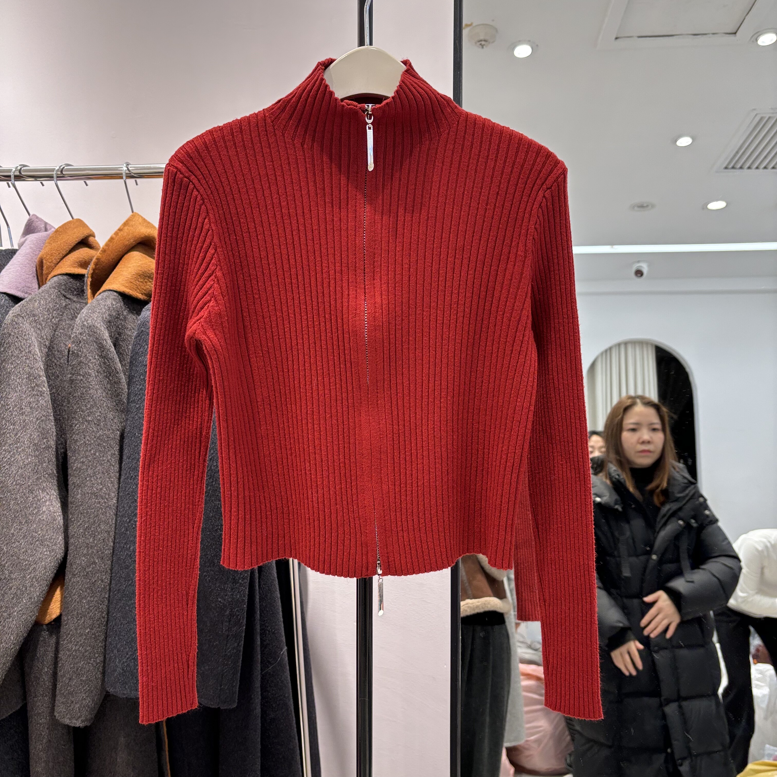 2026春季新款韩版时尚百搭高领拉链针织开衫修身显瘦毛衣外套2589