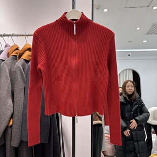 2026春季新款韩版时尚百搭高领拉链针织开衫修身显瘦毛衣外套2589