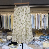 时尚 韩版 百搭高腰显瘦碎花不规则下摆裙子002 新款 2026夏季