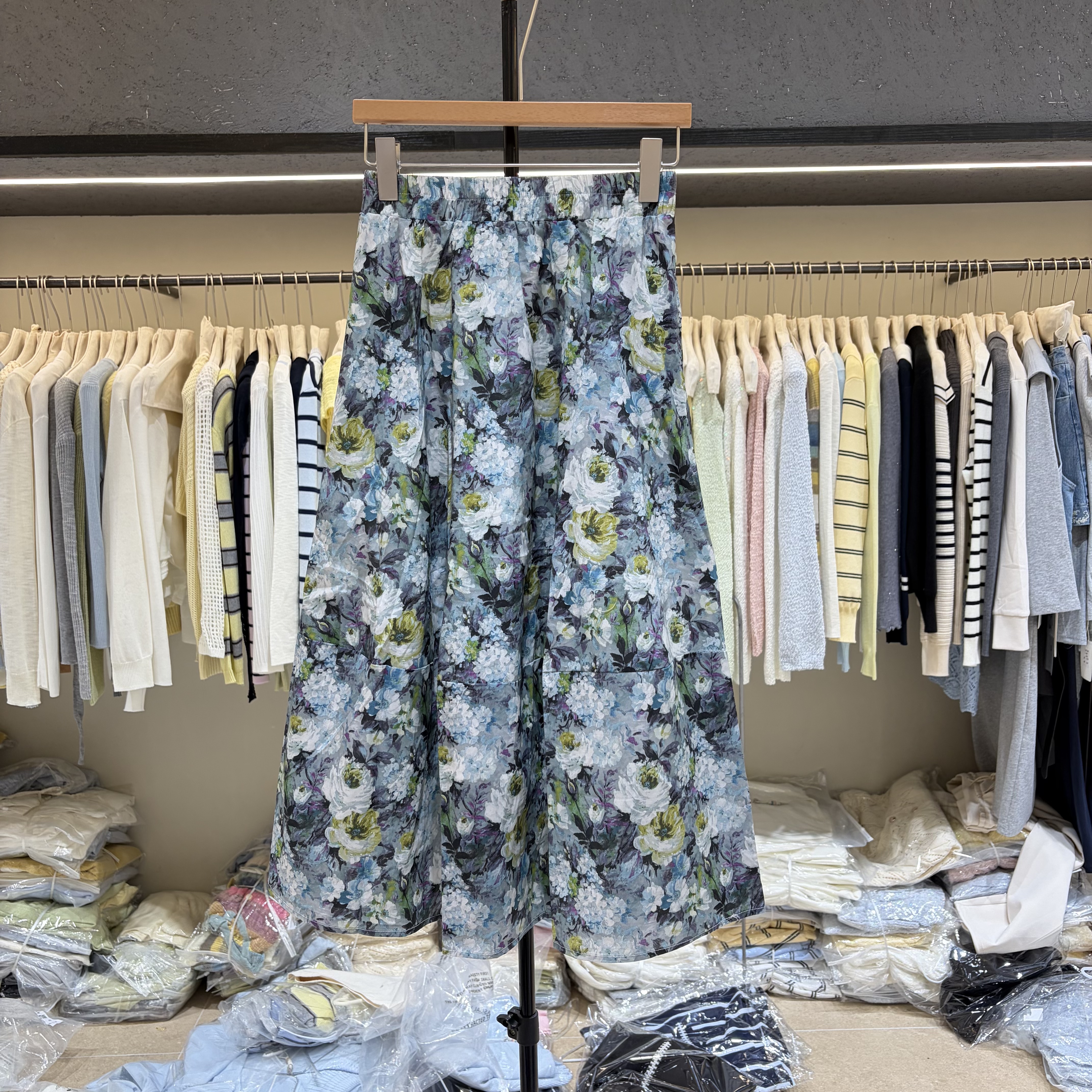 2026春季新款韩版时尚百搭高腰显瘦碎花半身裙女中长款A字裙