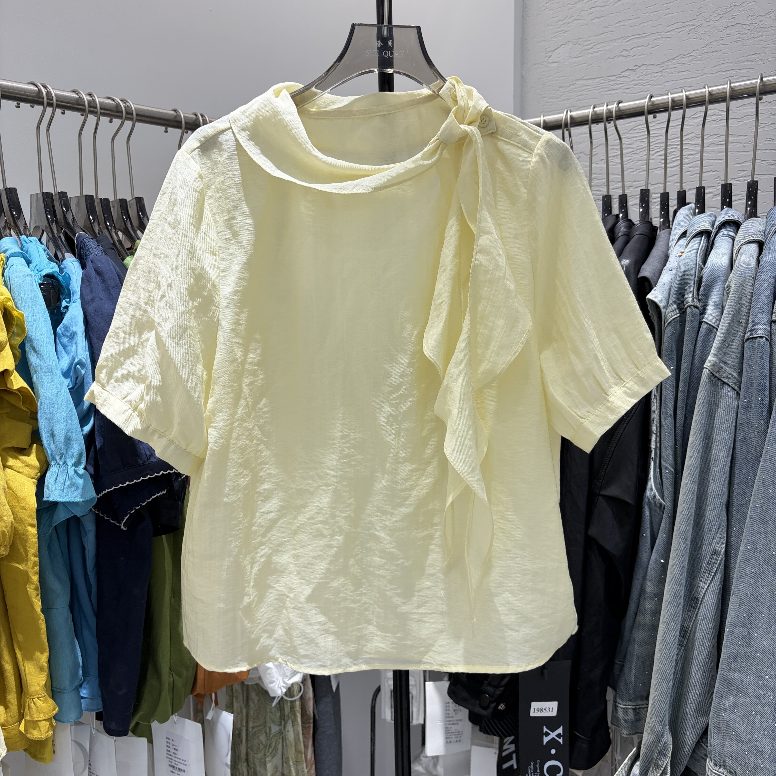 欧货2026夏季新款韩版宽松设计感减龄小衫上衣女休闲百搭套头衬衫