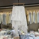 2026夏款 半身裙女高腰显瘦拼接不规则蕾丝花边设计感裙子033 时尚