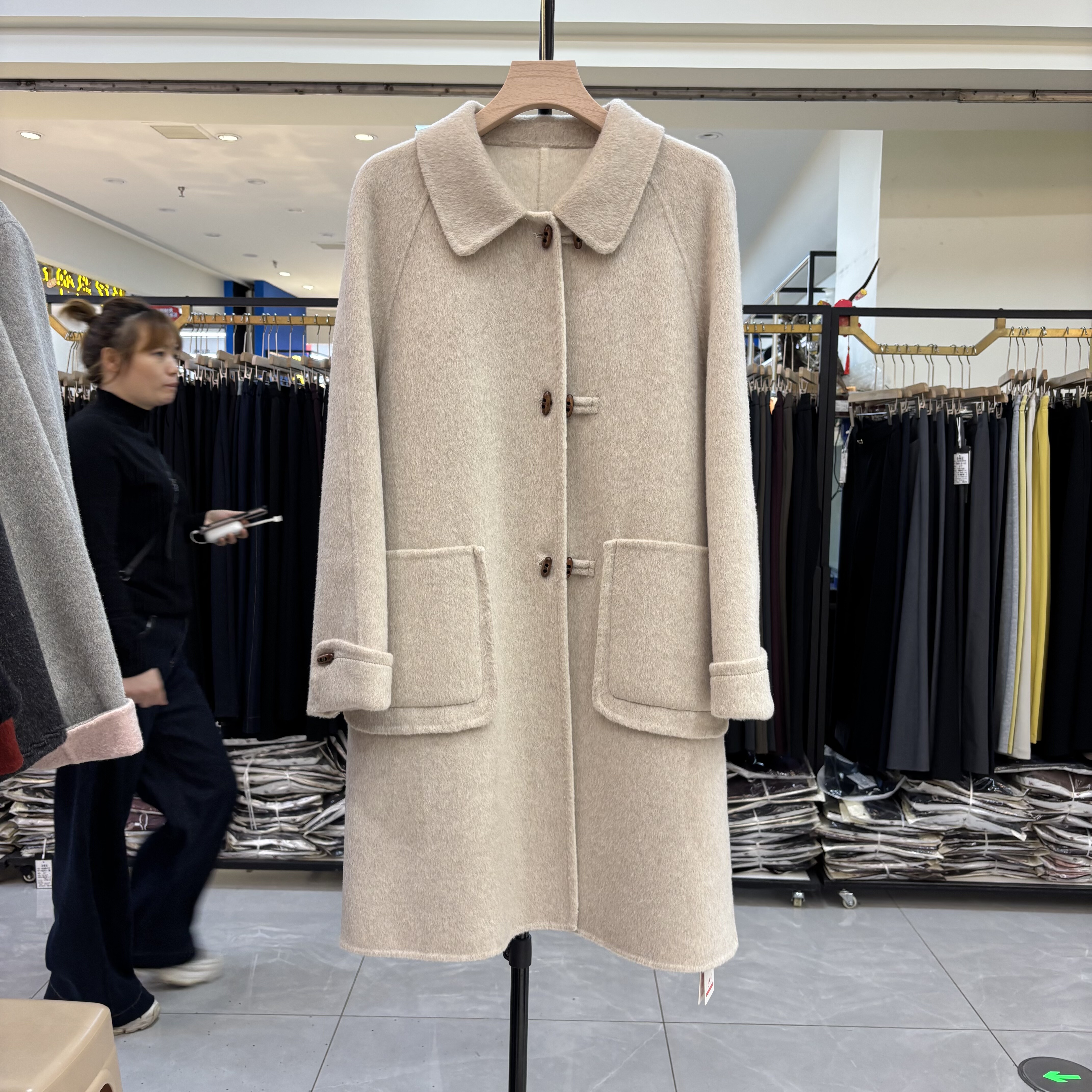 2025秋冬新款韩版宽松显瘦百搭双面羊绒大衣女中长款羊毛呢外套