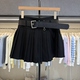 学院风高腰显瘦百褶裙短裙2026新品 简约纯色百搭半身裙88555 春季