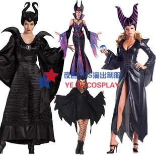 万圣节皇后COSPLAY沉睡魔咒灰姑娘巫婆玛琳菲森公主裙巫婆服装裙