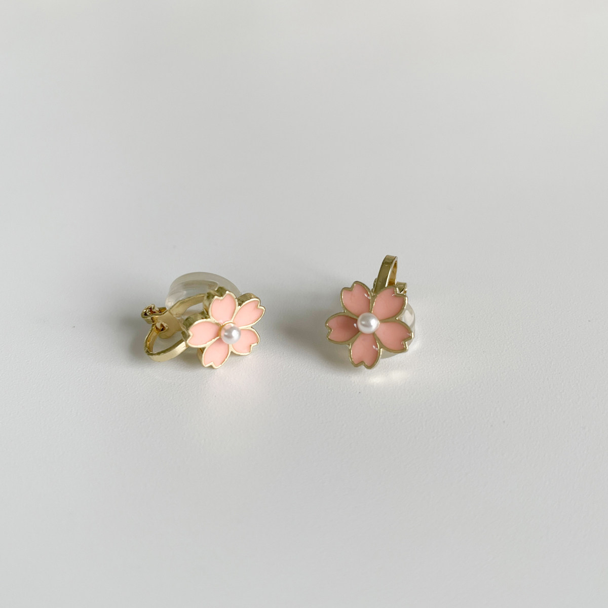 有耳夹日系甜美粉色樱花耳饰小巧可爱少女心短款耳饰