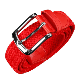 战术鸟弓雀丨弹力红腰带男本命年马年属马红皮带腰绳无孔帆布大码
