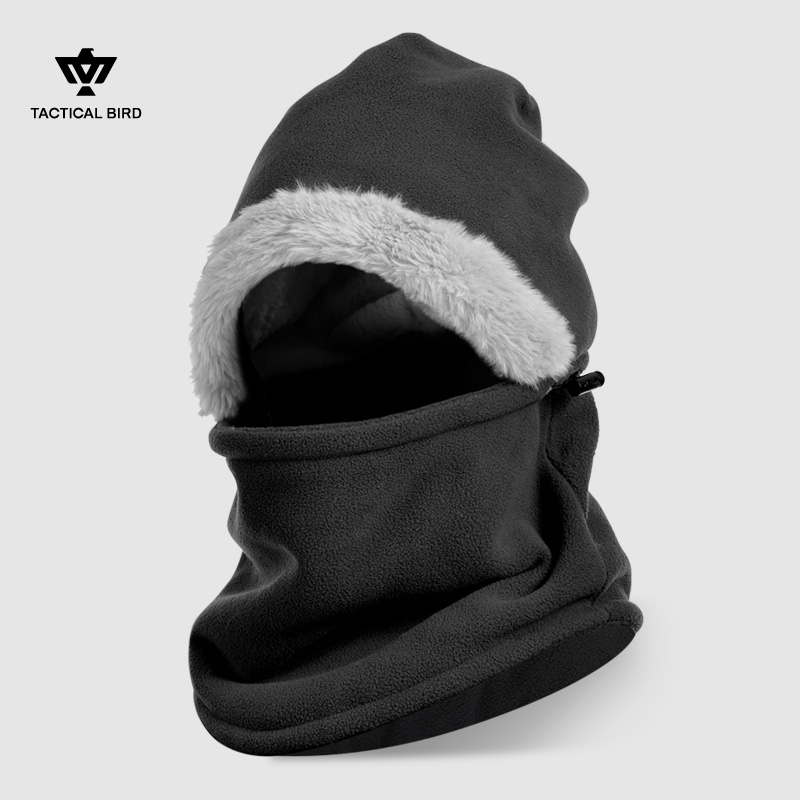 战术鸟(全遮脸)冬季保暖帽子围巾一体防寒围脖面罩头套男女老年人