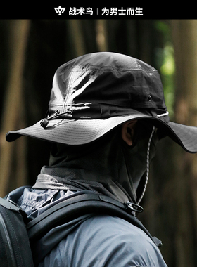 战术鸟轻刃丨轻薄透气渔夫帽男大头围户外登山可折叠遮阳防晒帽子