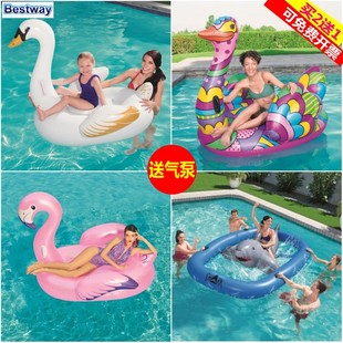 大号3人充气老虎霸王恐龙坐骑独角兽双人浮排床犀牛骆驼天鹅座骑