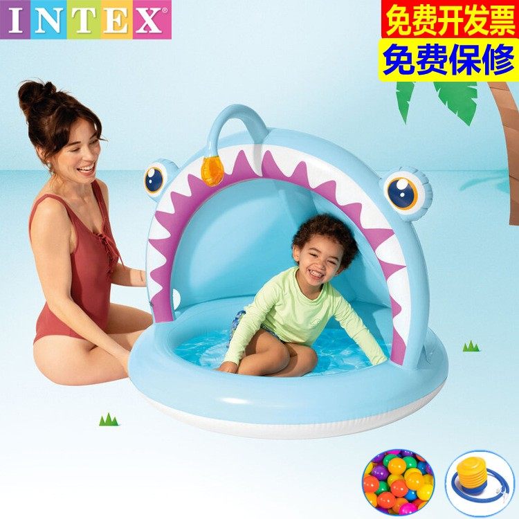 intex遮阳泡澡水池宝宝水上坐船