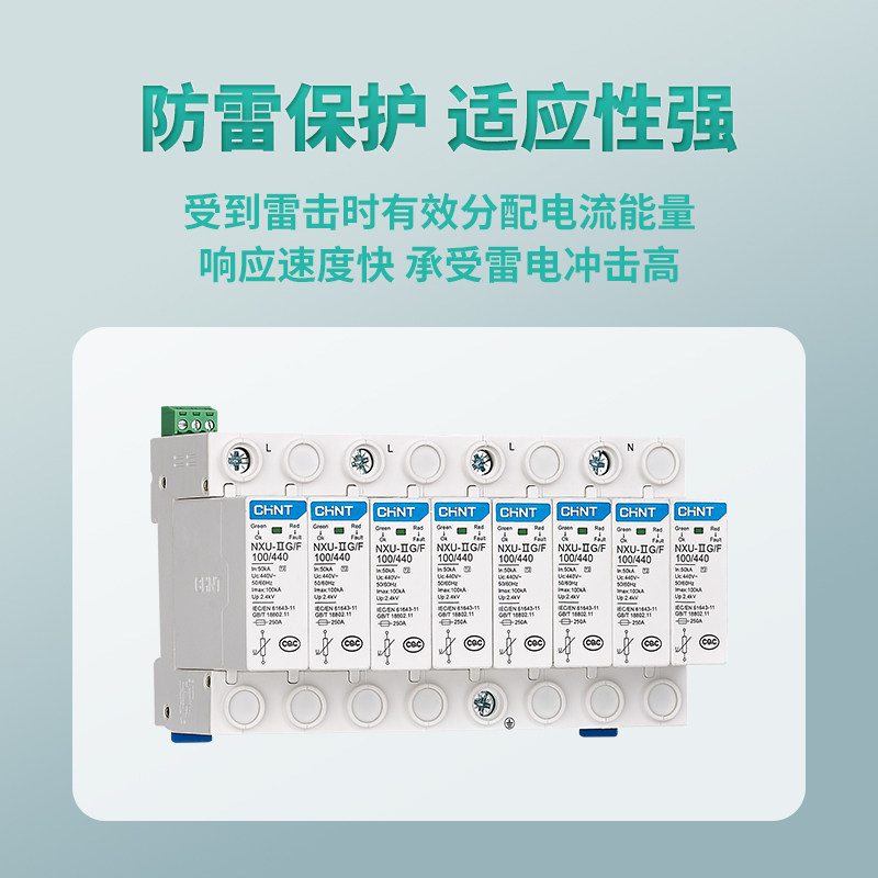 正泰NXU-IIG浪涌保护器电源防雷器2P电涌防雷开关220V家用避雷器