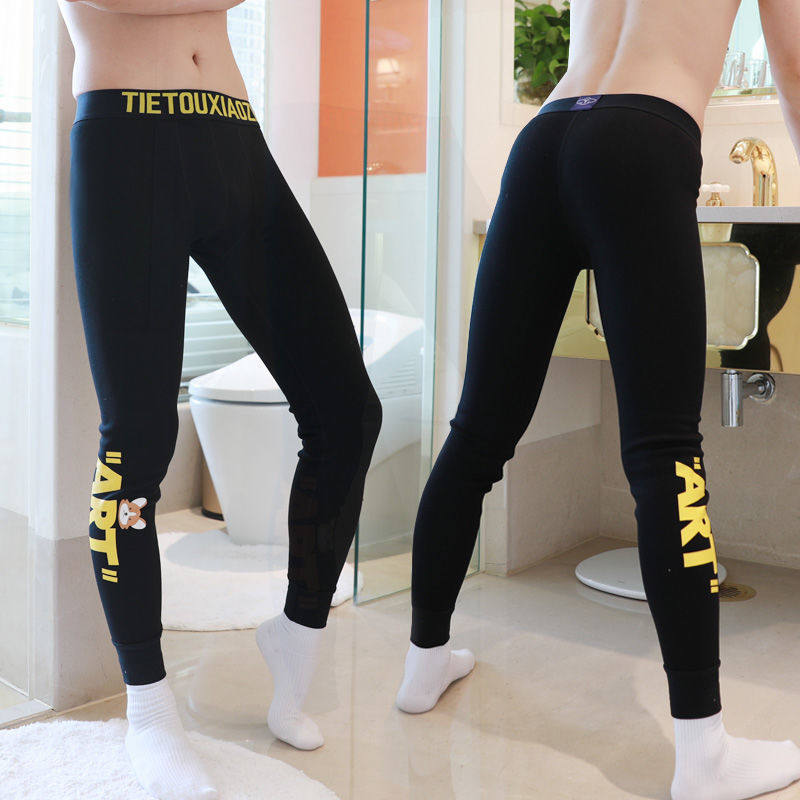 保暖裤男士秋裤加绒加厚秋冬防寒打底裤青年潮流个性衬裤弹性舒适