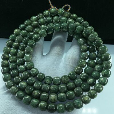 海南石玉料幽灵绿毕业级星月菩提籽原生态108颗精品手串正月桶珠
