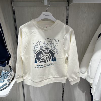 安踏儿童加绒卫衣专柜正品25年冬男大童户外针织套头衫 352546710