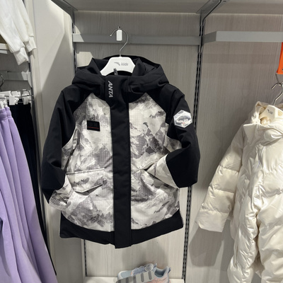 安踏儿童专柜正品25年冬男大童 六度芯 户外冰甲羽绒服352546911S
