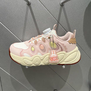 鸿星尔克儿童运动鞋26年春女童运动鞋革面舒适跑步鞋 78126102012