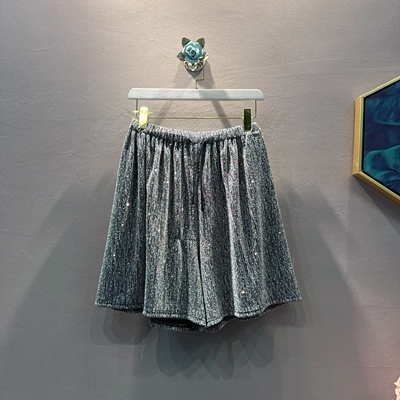 欧韩大码女装夏季新品松紧腰短裤阔腿裤