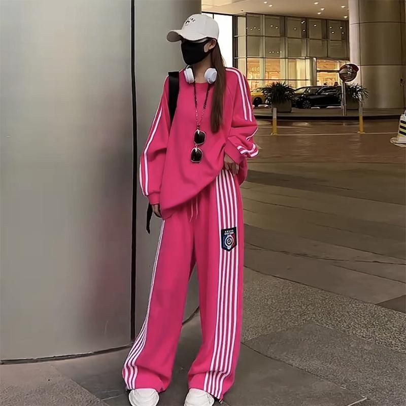 大码时尚炸街运动服套装女