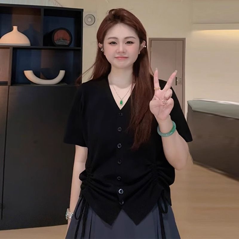 夏季遮肉纯色吸湿排汗不规则宽松