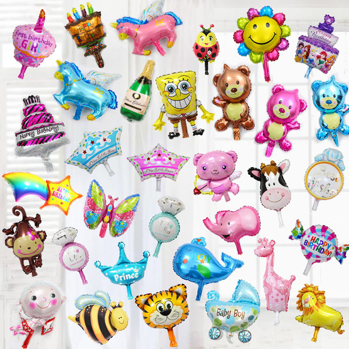 小号迷你铝膜气球可爱卡通动物20寸波波内球中球地推扫码活动气球