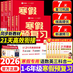 2026寒假预复习一年级二年级三年级四五六年级小学语文数学英语三合一寒假作业每日一练假期预习寒假规划复习一本通领跑计划