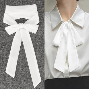 白色米黄色哑光进口优质雪纺超细长条丝巾欧美飘带纯色围巾可定制