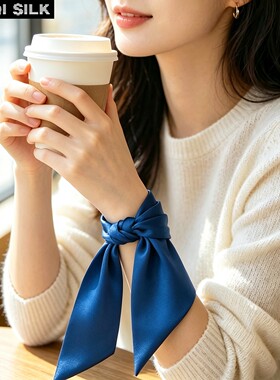 mini真丝小丝巾手腕巾发带围脖简约无蝴蝶结装饰飘带配饰可定制尺