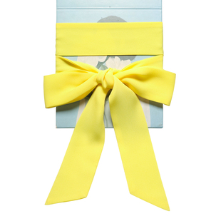 超细长条明黄色雪纺衬衣飘带裙子腰带打蝴蝶结领带丝巾围巾可定制