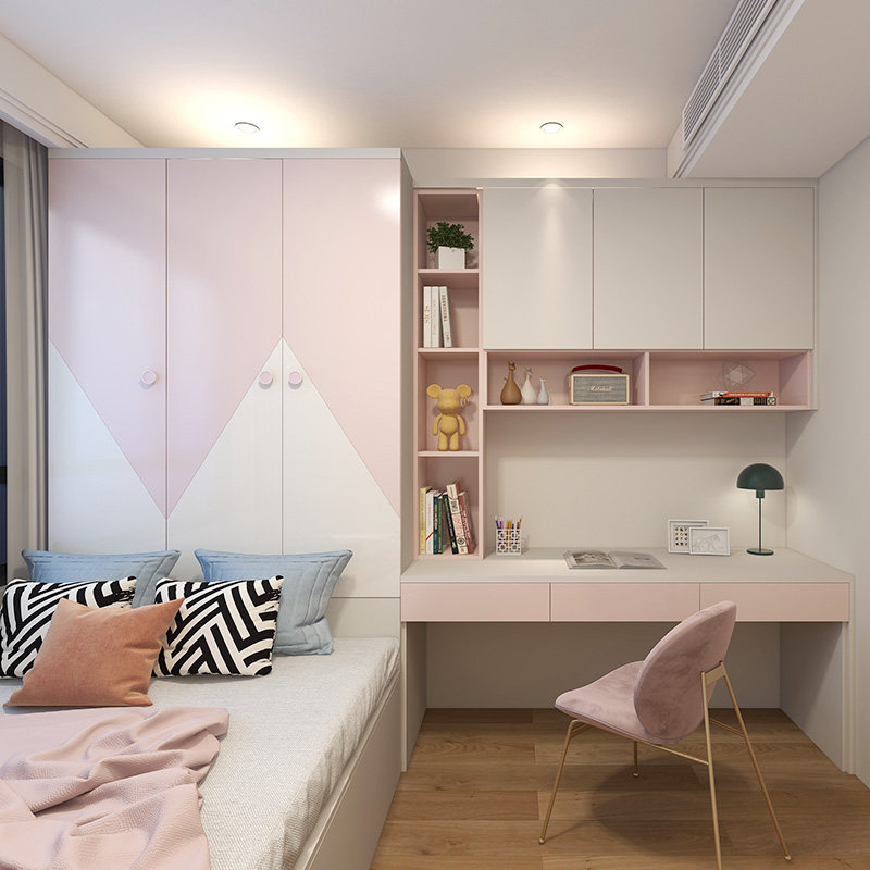 兔宝宝易装定制儿童房省空间小户型卧室榻榻米书柜书桌一体式组定