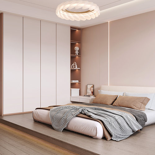 兔宝宝简约现代步入式衣帽间实木