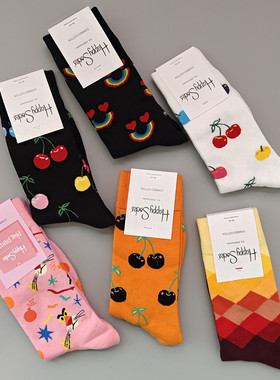 happy socks新品嗨皮袜子欧美潮流happy socks女袜时尚个性街头