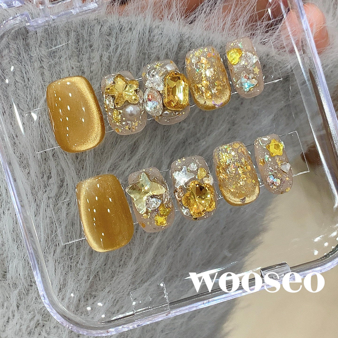 金色猫眼穿戴甲短款高级感显白指甲贴片2026新款精致手工穿戴美甲,彩妆/香水/美妆工具,穿戴甲/甲片,淘宝优惠券,粉丝福利购,淘宝优惠卷