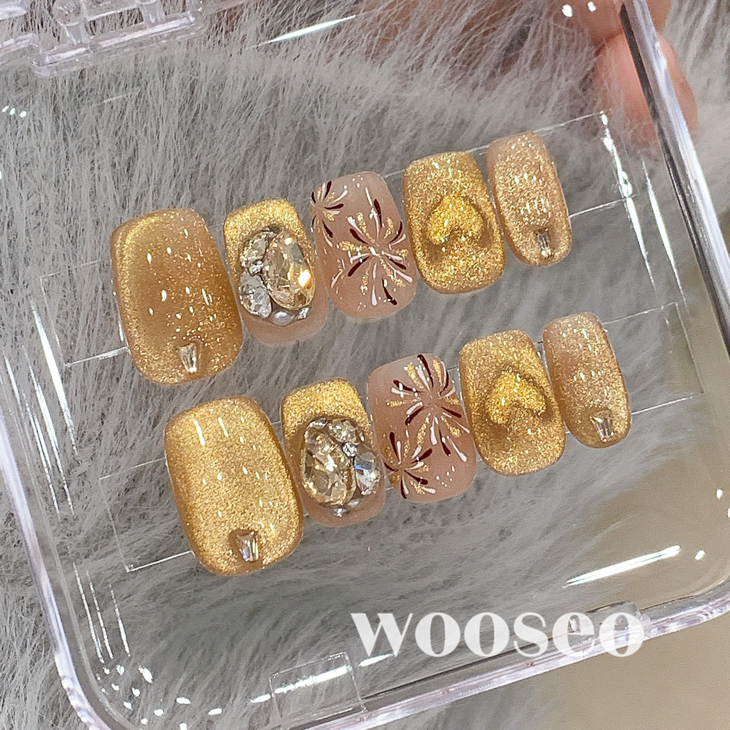 金色猫眼穿戴甲短款秋冬高级感轻奢指甲贴片2026新款手工穿戴美甲,彩妆/香水/美妆工具,穿戴甲/甲片,淘宝优惠券,粉丝福利购,淘宝优惠卷