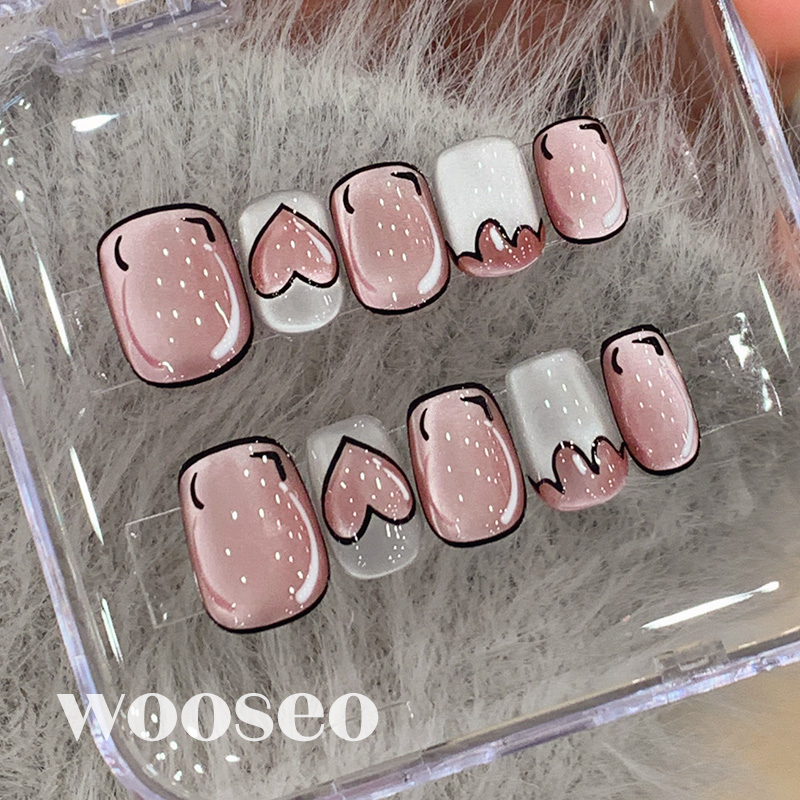 高质量显白美甲成品甲片穿戴式