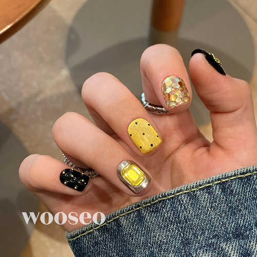 高质量绝美波点猫眼甲片穿戴式