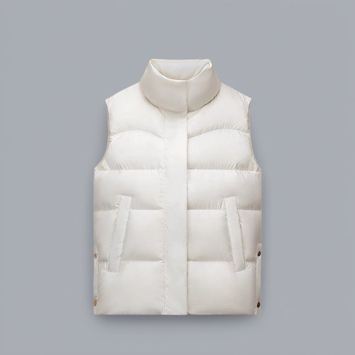 安踏羽绒服马甲鸭绒立领外套女