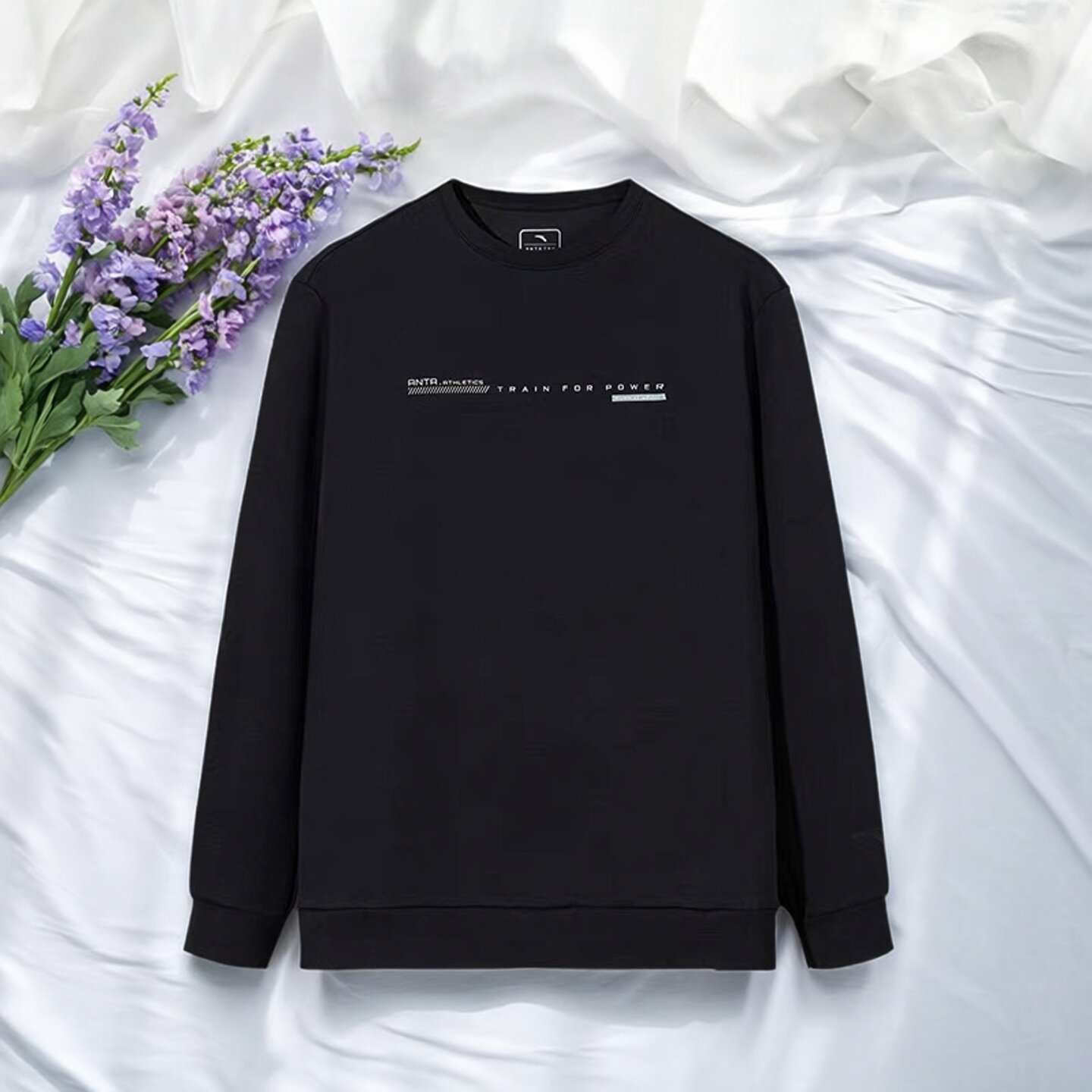 安踏圆领套头卫衣男装2025冬季新款纯色简约运动服上衣152537705