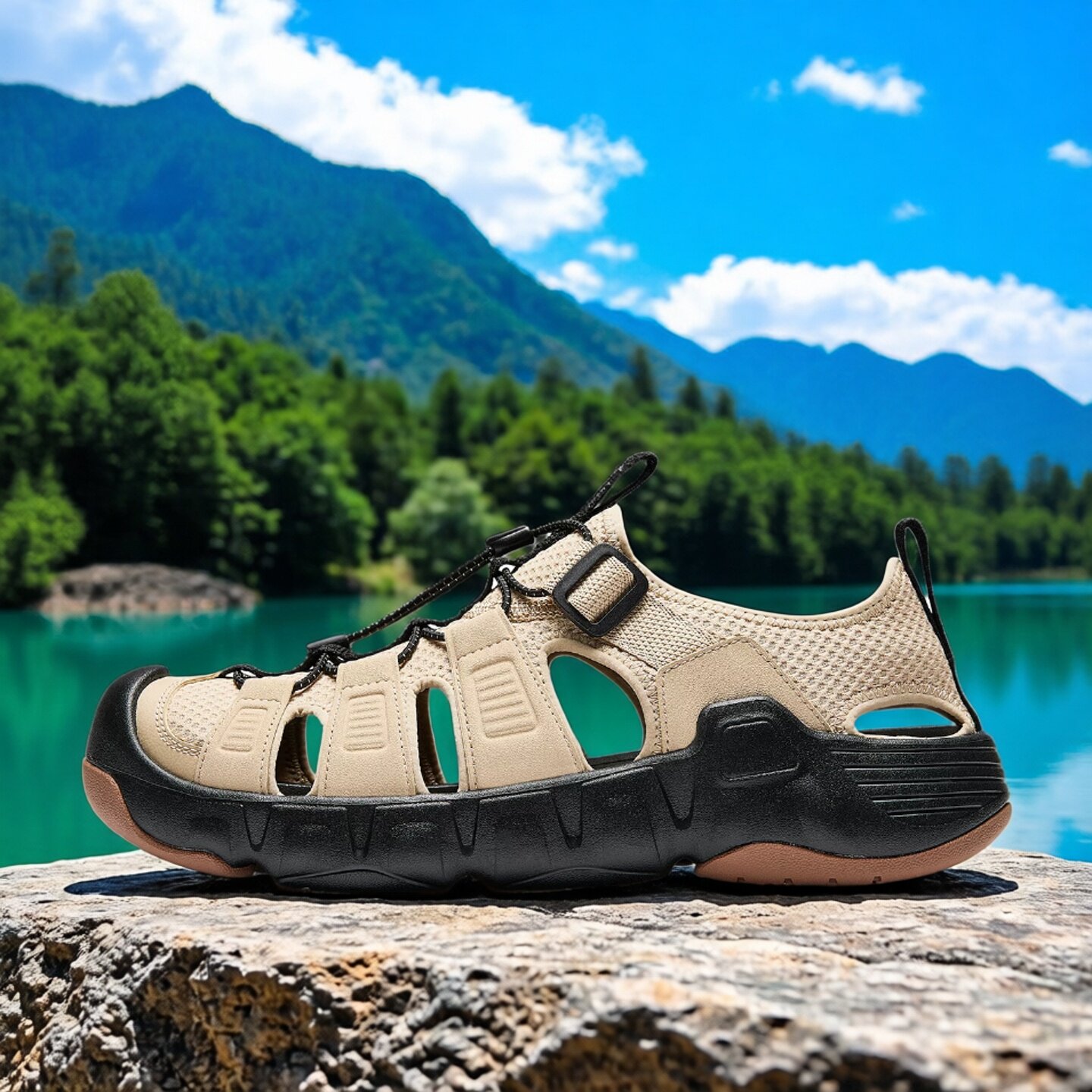 安踏探川丨户外溯溪鞋男子洞洞鞋运动鞋防滑耐磨凉拖鞋 112628537