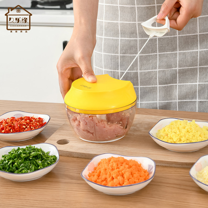 久乐缘  日本厨房家用小型多功能碎菜机神器蒜泥机手动绞肉刨冰机