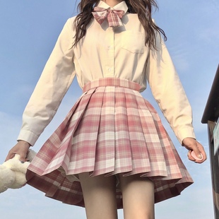套装 草莓红茶 jk甜美日系制服两件套百褶裙小清新学院风秋冬季