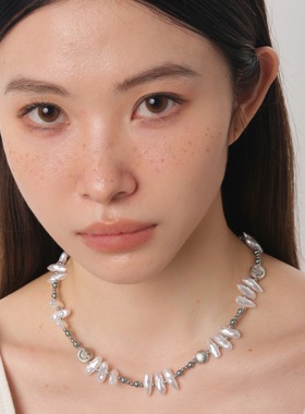 【TRACK OF OCEAN脚印】GET'EM ON珍珠贝珠拼接原创情侣小众项链