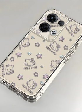 凯蒂猫OPPOReno8Pro+手机壳透明PFZM10全包防摔软男女可爱套外壳