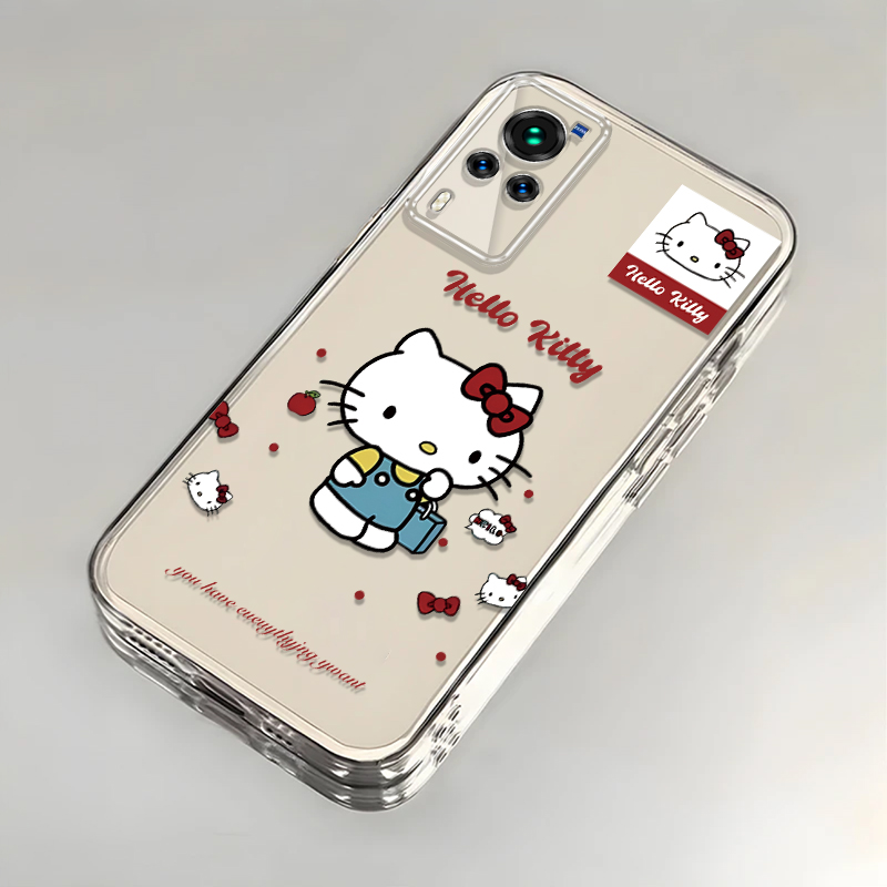 卡通kt猫vivoX60曲屏版壳透明V2059A全包防摔男女可爱套外壳