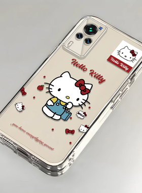 卡通kt猫vivoX60曲屏版壳透明V2059A全包防摔男女可爱套外壳