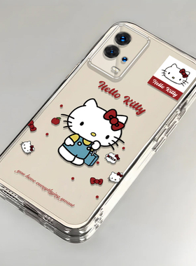 卡通kt猫iQOO8壳透明V2136A全包防摔硅胶高级男女可爱套外壳