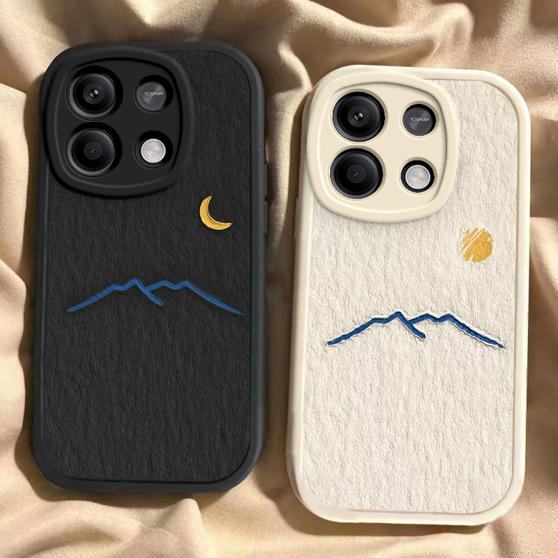 红米note13rpro/13/13pro手机壳硅胶新款高档卡通note13rpro/13/13pro可爱全包套保护套软太阳月亮山